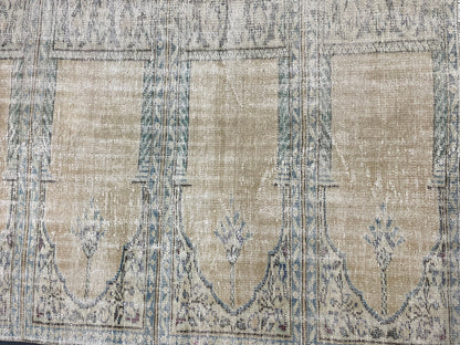 Oriental RUG TURKISH Rug 4.3 x 7.6 Vintage Oushak Rug Vintage Persian Rug Wool Meditation Rug Handmade Rugs Vintage Prayer Rug