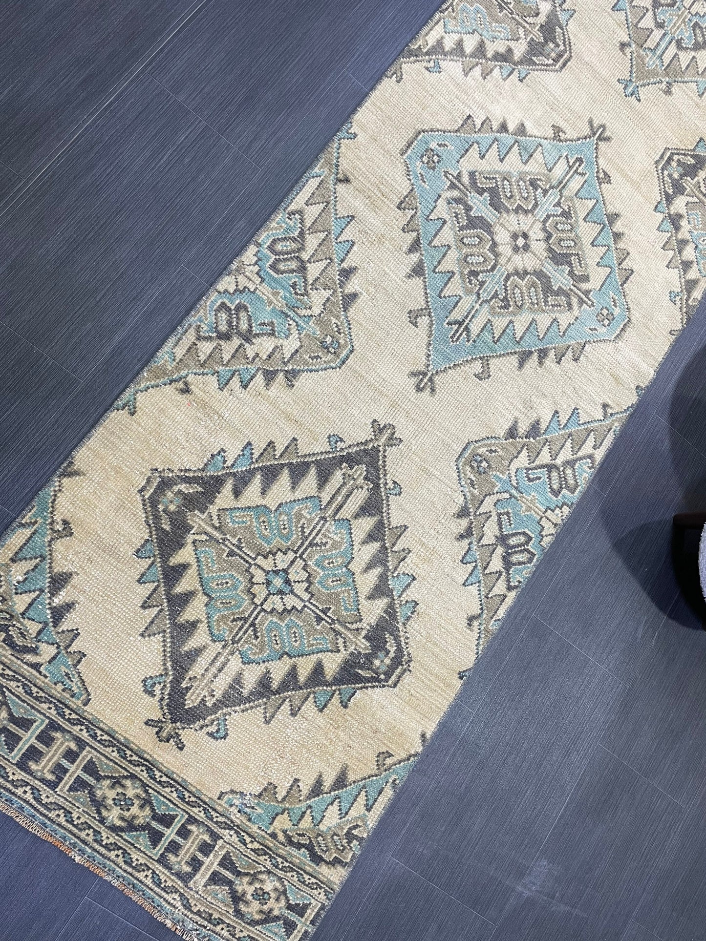 Vintage Persian Runner 2.7 x 12.4 Rug, Turkish Runner Rug, Handmade Runner, Staircase Runner, Kitchen Runner Rug, Wool Runner Rug