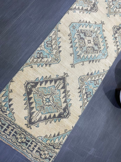 Vintage Persian Runner 2.7 x 12.4 Rug, Turkish Runner Rug, Handmade Runner, Staircase Runner, Kitchen Runner Rug, Wool Runner Rug