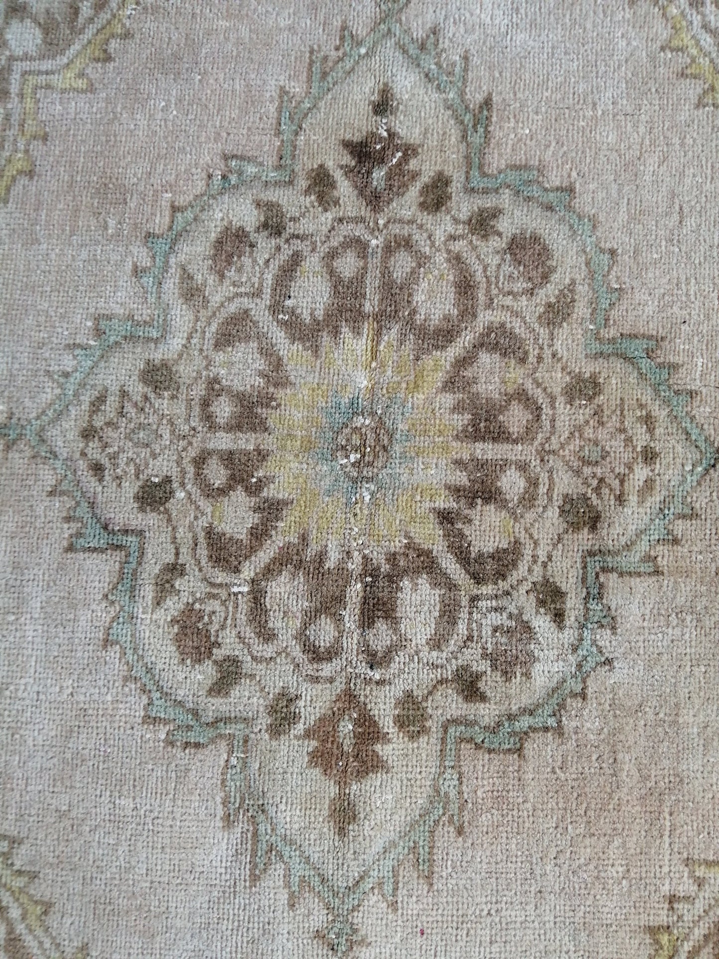 13.9 x 2.8 Muted Oushak Runner Rug Turkish Runner Rug Vintage Runner Rug Hallway Runner Rug Faded Kitchen Runner Rug Wool Runner Rug