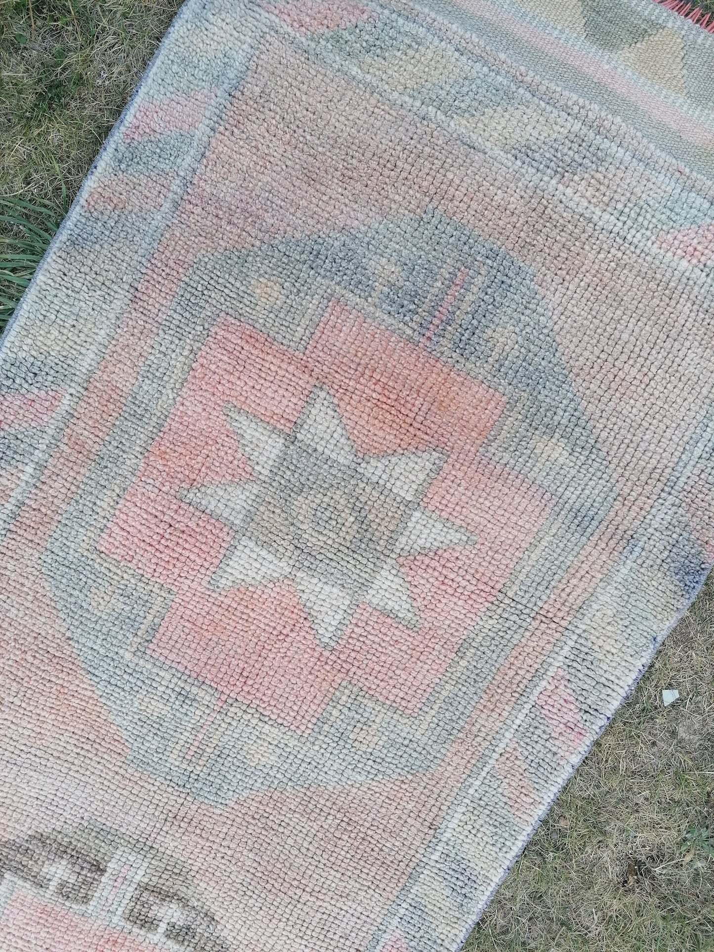 Turkish runner rug,vintage rug,vintage oushak rug 2'10x12'3 wool runner, hand made kitchen rug, hallway runner rug