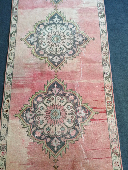 12 x 3.4 Oushak Runner Rug Turkish Runner Rug Vintage Runner Rug Hallway Runner Rug Kitchen Runner Rug Wool Runner Rug Oriental Runner Rug