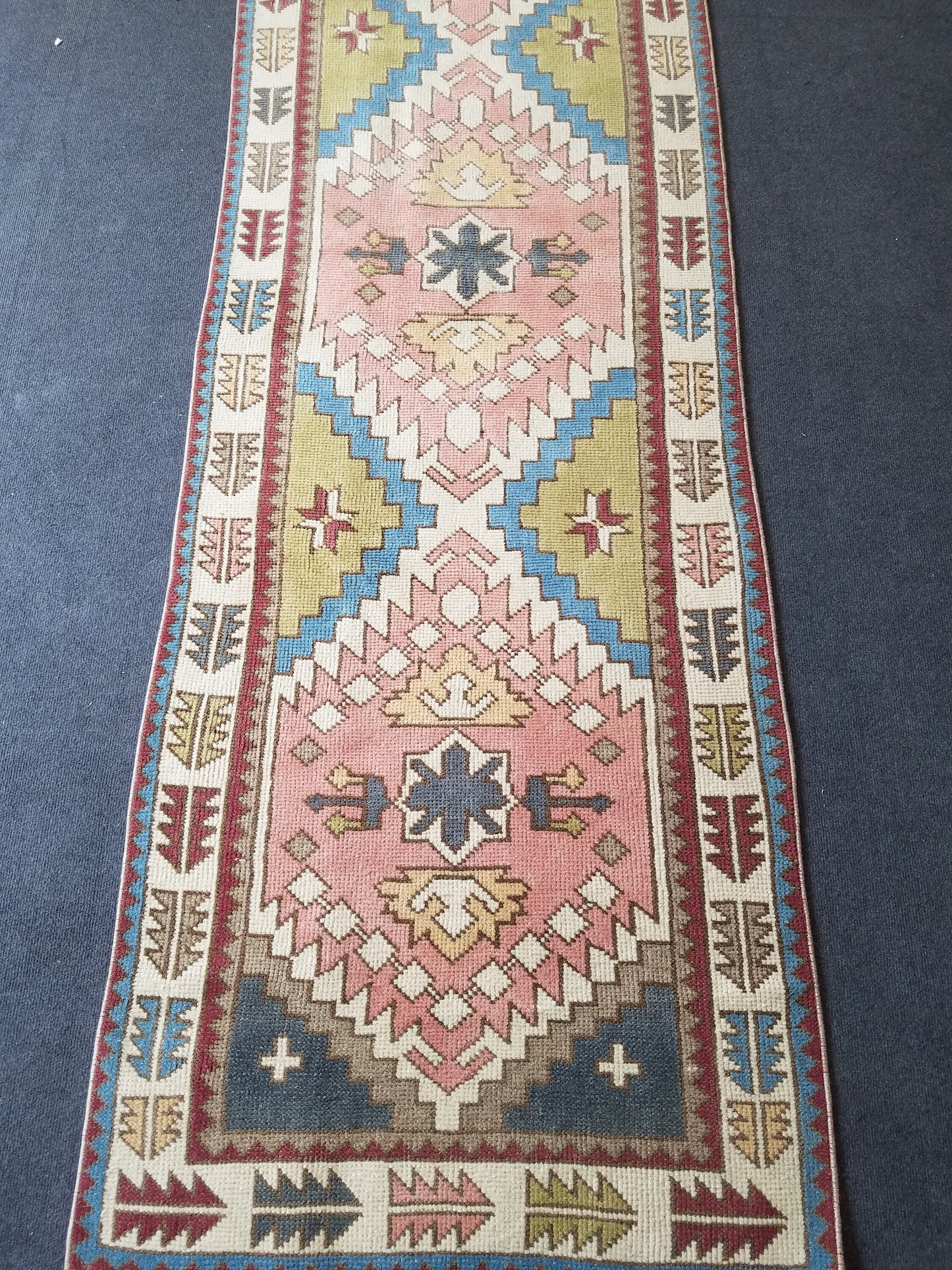12'2x3' oushak runner rug,runner rug,turkish runner rug vintage rug vintage oushak rug,hand made runner rug, kitchen runner rug bohemian rug
