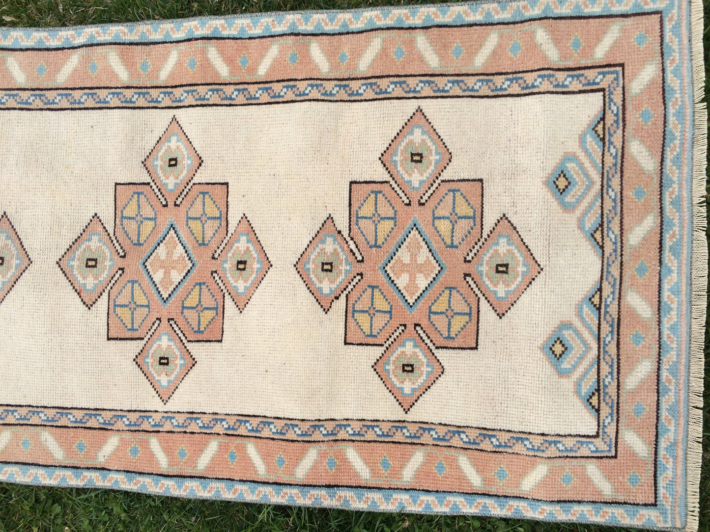 Muted RUNNER Rug, 3x8 Boho RUNNER Rug, Rug Oushak, Oushak Runner Rug, Vintage Turkish Rugs, Oushak Rug, Turkish Oushak Rug,8 x 3 RUNNER Rug