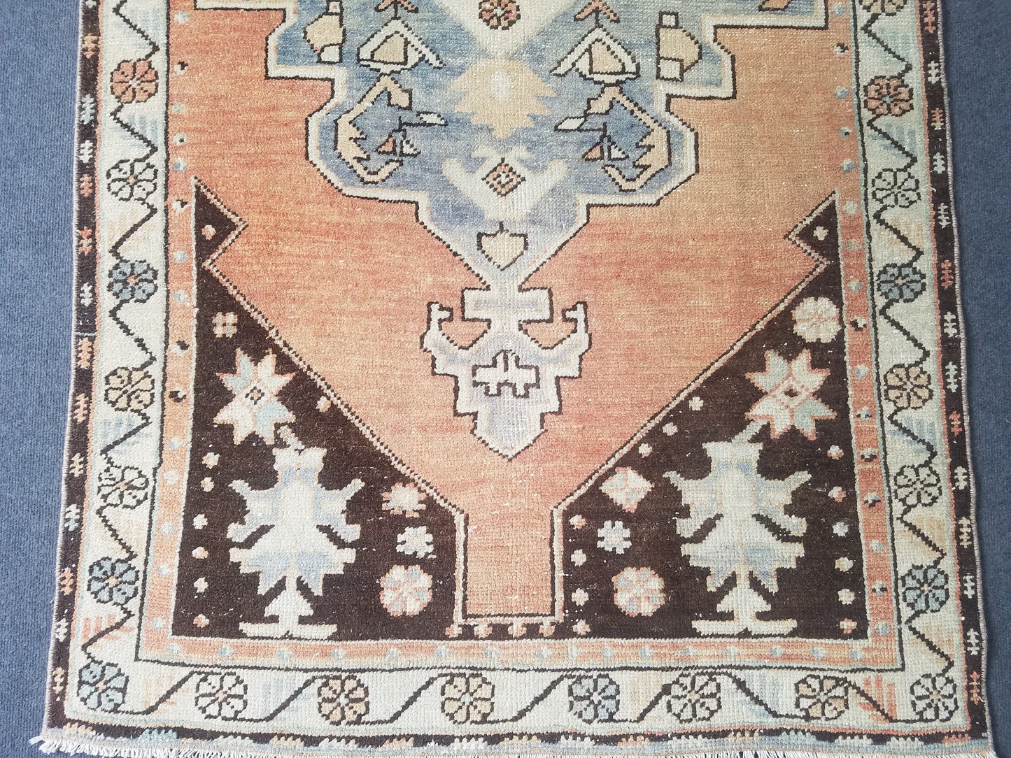 Oushak rug, turkish rug, wool rug vintage rug 3'7x7 hand made rug kitchen rug bohemian rug