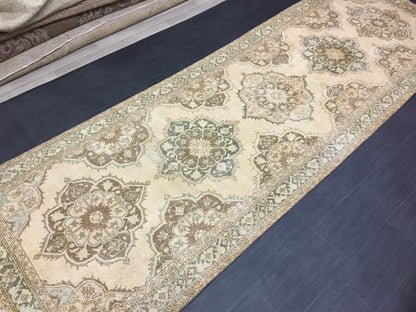 Vintage Runner Rug 4.8 x 14 Vintage Runner Hand Knotted TURKISH Runner Vintage Runner Distressed Vintage Persian Muted Runner Rug