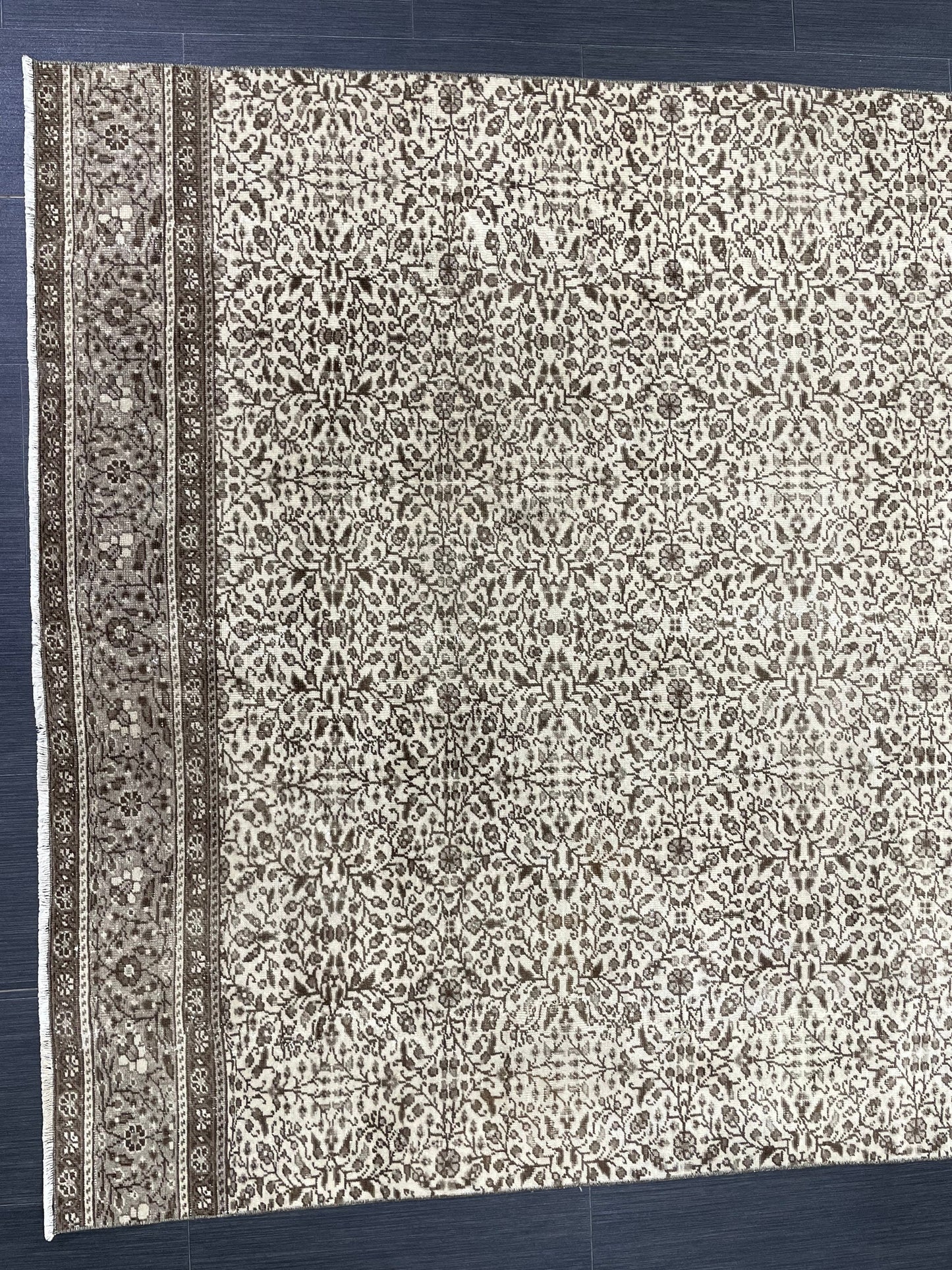 Neutral Oushak Runner Rug Turkish 4.7 x 9 Rug Runner Vintage Runner Hallway Runner Rug Persian Kitchen Runner Rug Oriental Wool Runner Rug