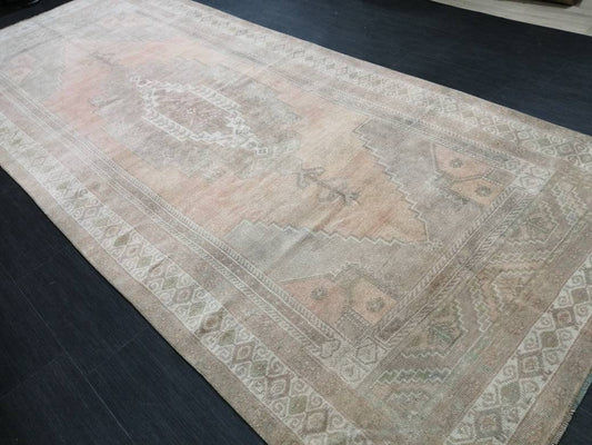 Turkish Runner Rug 4.9 x 11.7 Muted Vintage Runner Persian Hallway Runner Rug Kitchen Runner Rug Oriental Distressed Runner Muted  RUNNER