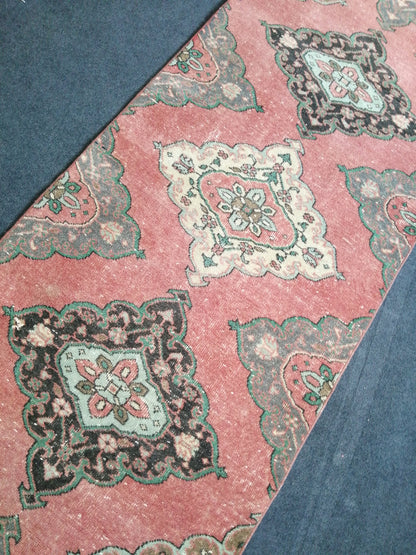 12.7 x 3 Oushak Runner Rug Turkish Runner Rug Vintage Runner Rug Hallway Runner Rug FLORAL RUG RUNNER