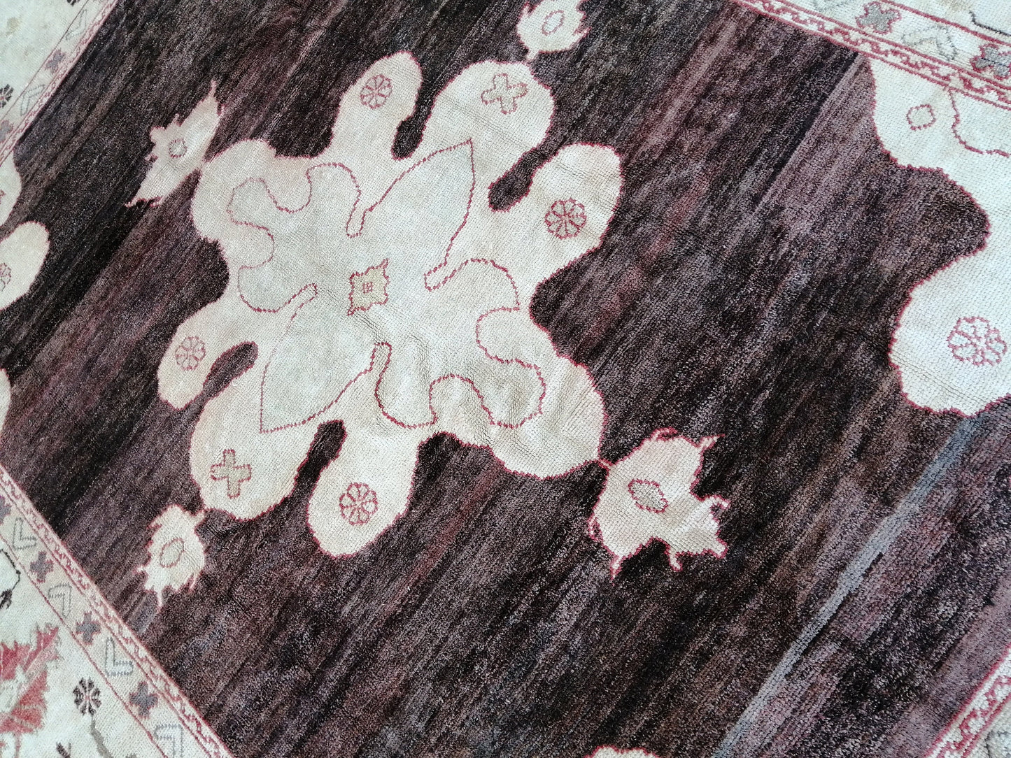 Large OUSHAK RUG, 9 x 11.8 TURKISH Oushak Rug, Vintage Oushak Rug Wool Oushak Rug Hand Made Rugs, Authentic Oushak Rug