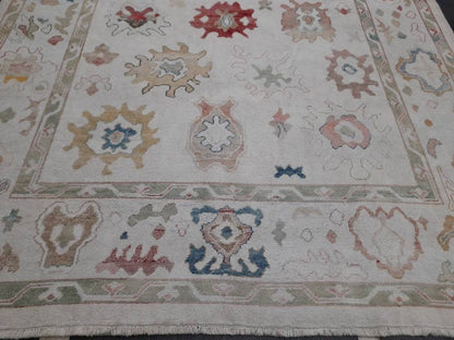 9x12 Vintage OUSHAK RUG Authentic TURKISH Oushak Rug Vintage Oushak Rug Wool Oriental Rug Hand Made Rug Hand Knotted Rug Turkish Natural Dye