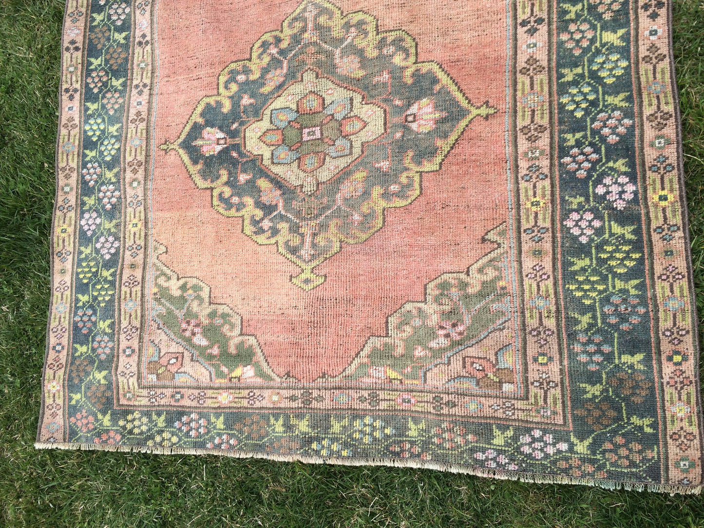 10.3 x 5 Oushak Wool Rug, Vintage Oushak Rug, Oushak Rug, Wool Rug, Vintage Turkish Rugs, Vintage Rugs
