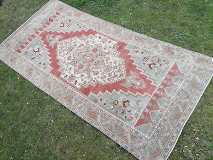 Oushak rug 5x10 vintage knotted wool rug,area rug,living room rug