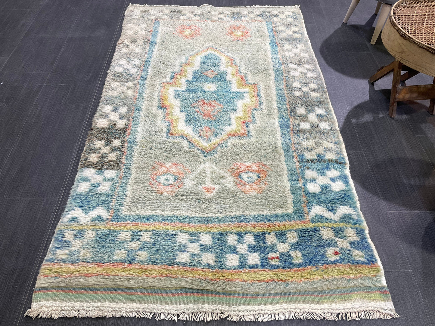 Antique Rug, High Wool Pile 3.5 x 6 Rug,Plush Rug,Handmade Rug,Shaggy Hand Knotted Rug,One Of A Kind Rug, Nomad Rug, Rear Rug