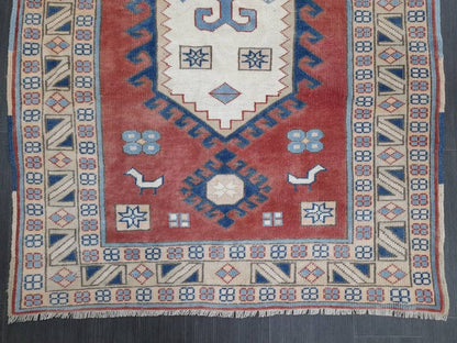 VINTAGE RUG 4.4 x 6.3 TURKISH Rug Vintage Oushak Rug Hand Knotted Rug Wool Oushak Rug Hand Made Rugs Vintage Turkish Rug Hand Knotted Rug