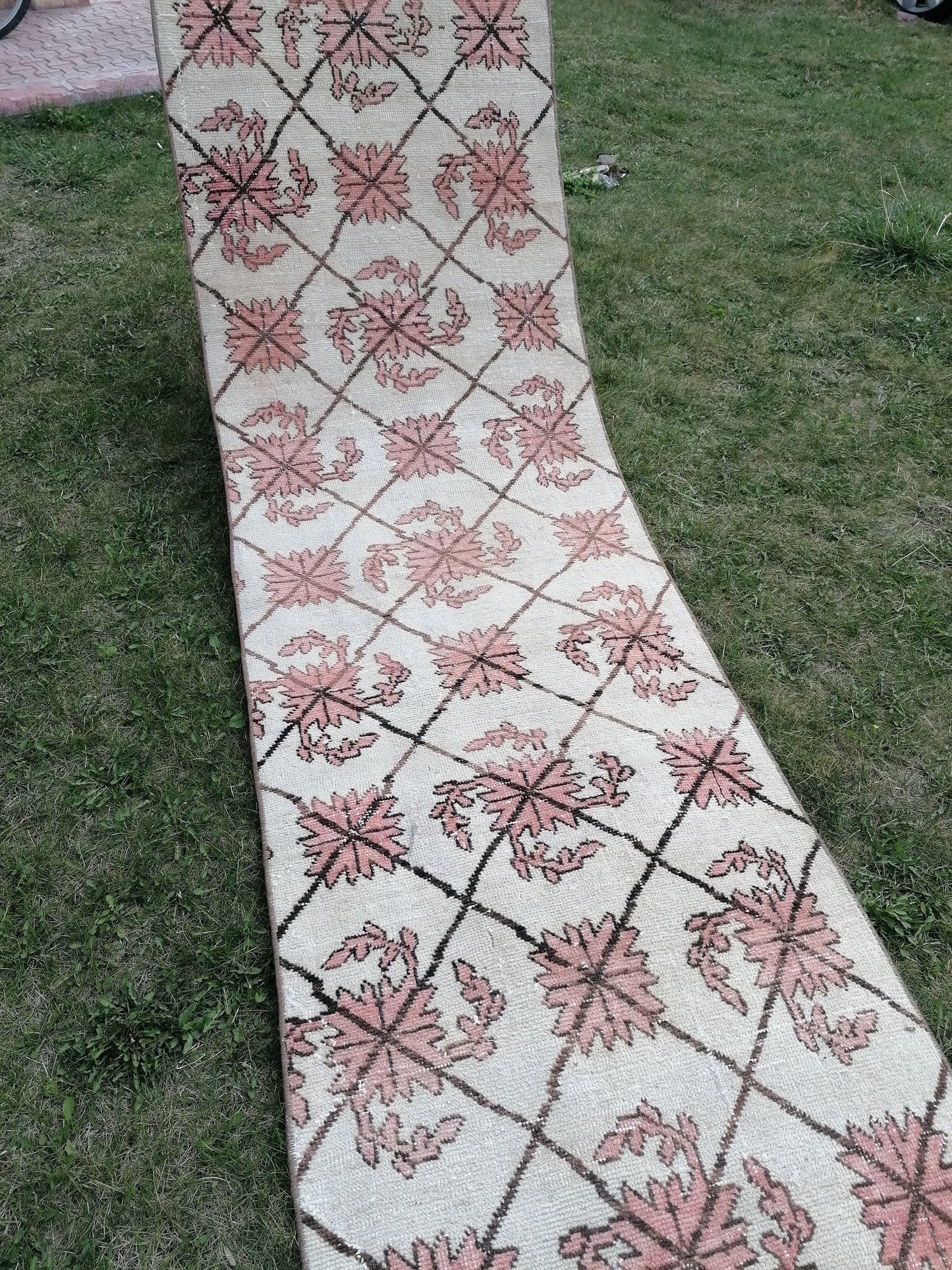 2'5x25'6 oushak turkish runner rug, natural turkish runner , oushak vintage runner rug, vintage runner rug, kitchen rug, hand made rug