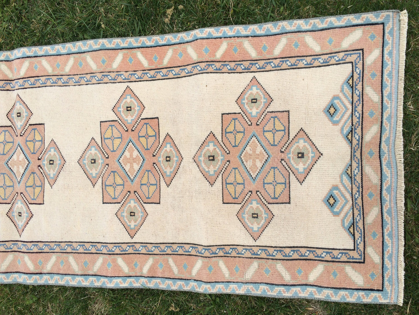 Muted RUNNER Rug, 3x8 Boho RUNNER Rug, Rug Oushak, Oushak Runner Rug, Vintage Turkish Rugs, Oushak Rug, Turkish Oushak Rug,8 x 3 RUNNER Rug