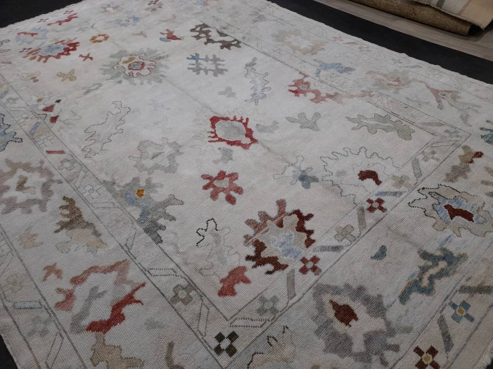 8.5 x 12 Muted Turkish RUG  TURKISH Oushak Rug Muted Oushak Rug Vintage Rug Wool Oushak 9x12 Rug Hand Made Rug Authentic Oushak Rug