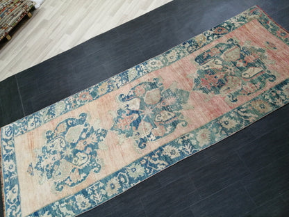 Oushak Runner Rug 11.6 x 4 Turkish Runner Rug Vintage Runner Rug Blush Hallway Runner Rug Kitchen Runner Rug Wool Runner Rug Wool Oushak Rug