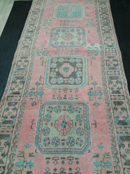 Extra Long OUSHAK Runner Very Long TURKISH Runner Rug 4.4 x 19.5 Vintage Runner Rug Vintage XL Oriental Runner Rug Staircase Runner rug
