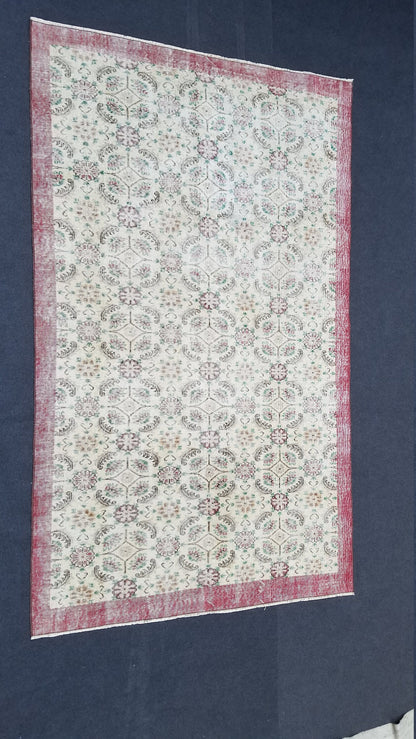 Oushak turkish rug, vintage rug, vintage oushak rug, vintage anatolian rug,kitchen runner rug unique hand made rug,bohemian rug 9'x5'6