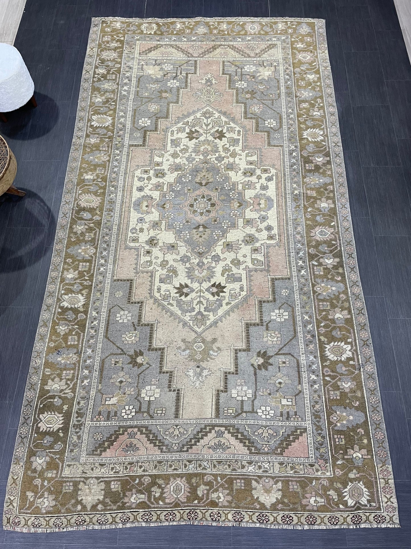 Handmade Rug, 5.7 x 10.9 Hand Knotted Rug, Oushak Rug, Rustic Rug, Bohemian Rug, Turkish Rug, Antique Rug, Vintage Rug, Wool rug