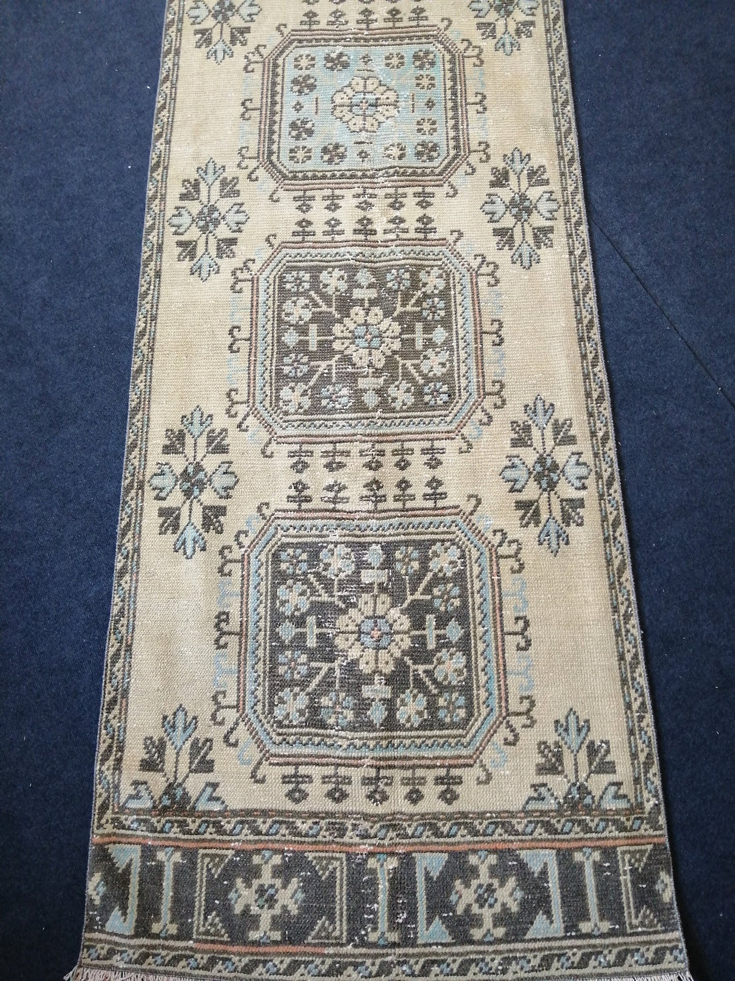 3.2 x 11.5 Muted Oushak Runner Rug Turkish Runner Rug Vintage Runner Rug Hallway Runner Rug Kitchen Runner Rug Wool Runner Rug Wool Rug