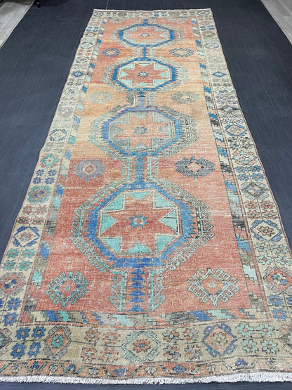 Oushak Runner Rug Turkish 4.6 x 12.5 Runner Rug Vintage Runner Rug Hallway Runner Rug Kitchen Runner Rug Wool Runner Rug Wool Oushak Rug