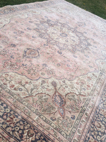 6.5 x 10 Persian RUG, Oriental Rug Large Area Rug, VINTAGE Rug, Turkish  Rug,Hand Knotted Rug Antique Rug Muted  Rug, 7x10 Light Pink Rug