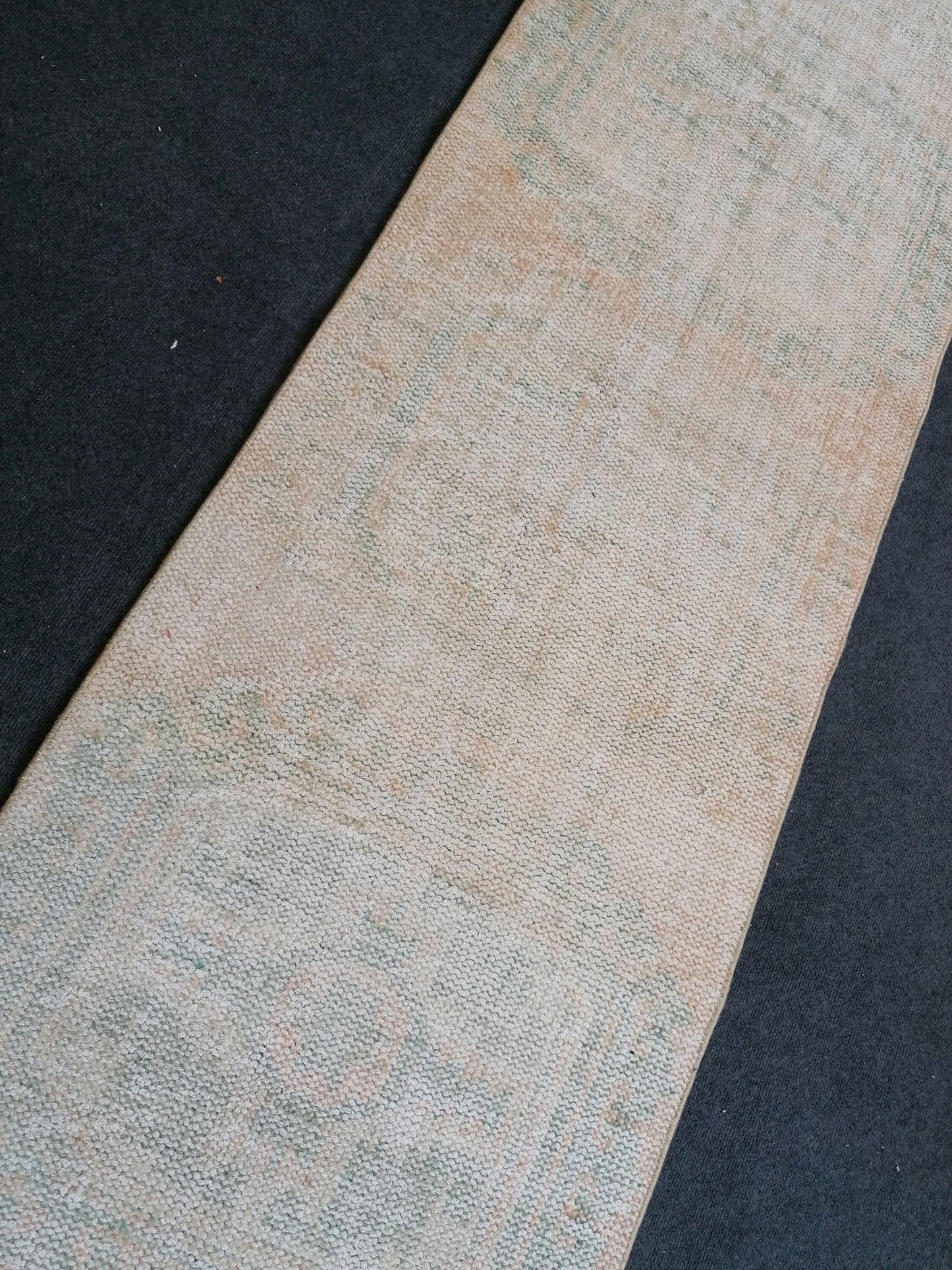 11x2'5  distressed runner rug turkish runner rug muted vintage runner rug faded hallway runner rug kitchen runner rug wool runner rug