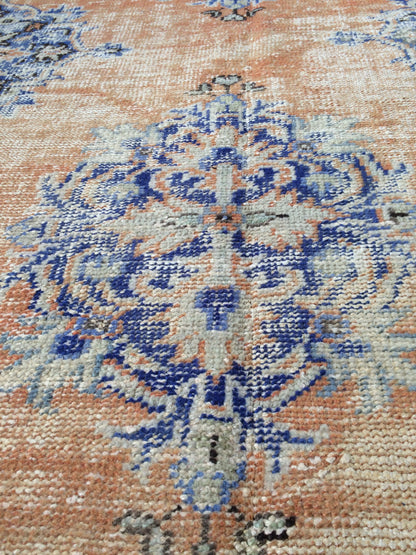 12 x 4.7 Oushak Runner Rug Turkish Runner Rug Vintage Runner Rug Hallway Runner Rug Kitchen Runner Rug Wool Runner Rug Wool navy dyes