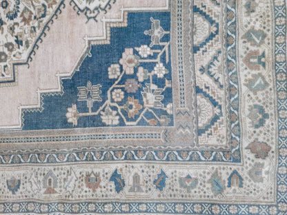 Muted TURKISH Rug Vintage Oriental Rug Vintage Persian Rug Blue OUSHAK RUG 6 x 10 Oushak Rug Hand Made Rug Vintage Excellent Condition Rug