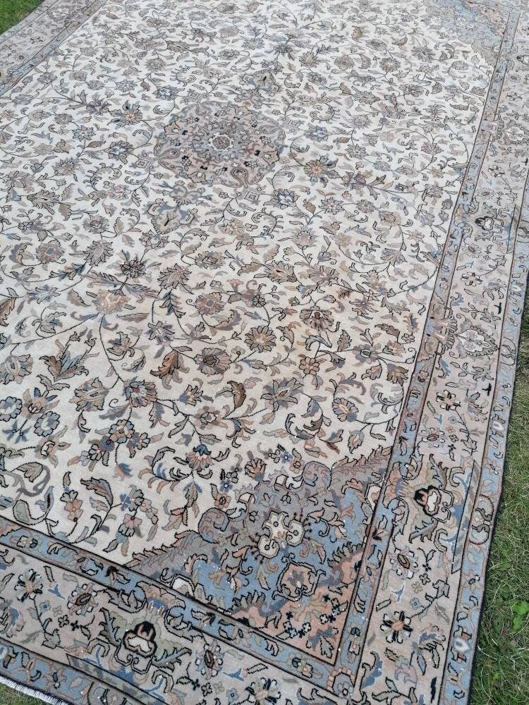 Persian wool rug 6’4.9’6 vintage living room rug