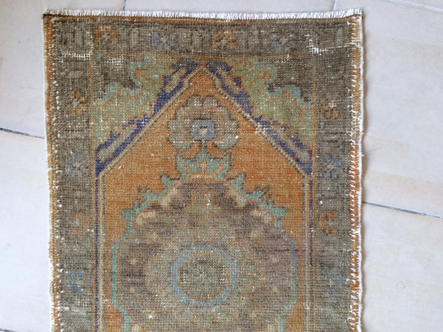 Mini Rug Small Area Rug Turkish Rug Oushak Rug Hand Made Rug Vintage Rug