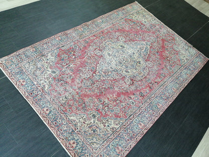 5.3 x 8.3 OUSHAK RUG TURKISH Oushak Rug Vintage Oriental Rug Vintage Runner Rug Wool Rug Hand Made Rugs Vintage Turkish Rug