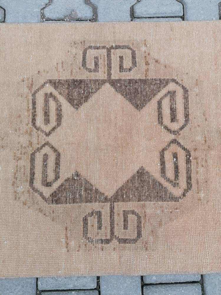 21'4x2'7 long handmade wool runner, neutral oushak runner rug,hallway vintage runner rug,