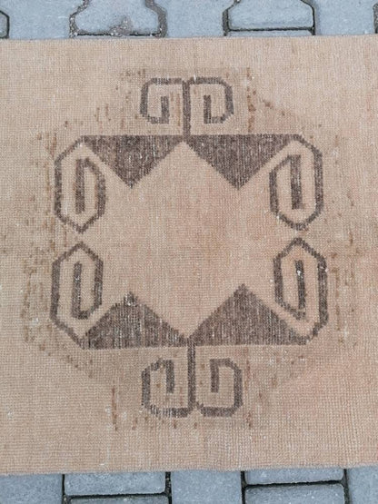 21'4x2'7 long handmade wool runner, neutral oushak runner rug,hallway vintage runner rug,