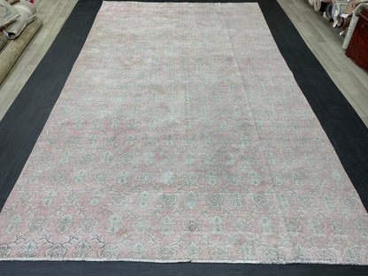 Large Muted Oushak Rug 7.2 x 12 Distressed Rug Vintage Turkish Rug Hand Knotted Rug Vintage Handmade Persian Rug