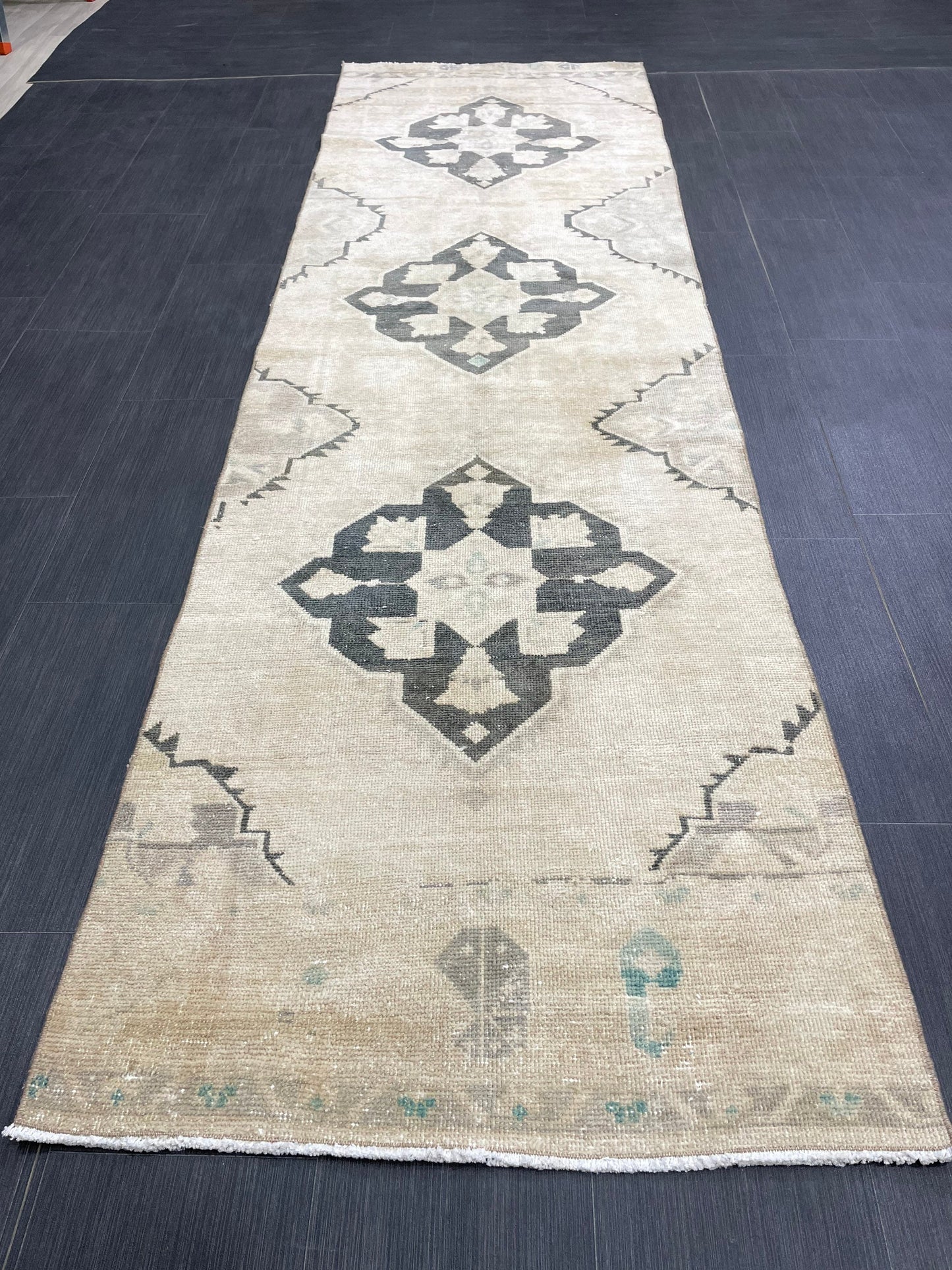 Oushak Runner 2.8 x 9.5 Rug Persian Runner Rug Wool Oushak Rug Antique Runner Rug Turkish Runner Rug Kitchen Runner Rug Hallway Runner Rug