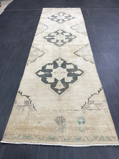 Oushak Runner 2.8 x 9.5 Rug Persian Runner Rug Wool Oushak Rug Antique Runner Rug Turkish Runner Rug Kitchen Runner Rug Hallway Runner Rug