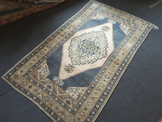 4x7 feet faded color turkish anatolian oversize rug, handmade blue kitchen floor large rug, vintage green bedroom wool area rug,oriental rug