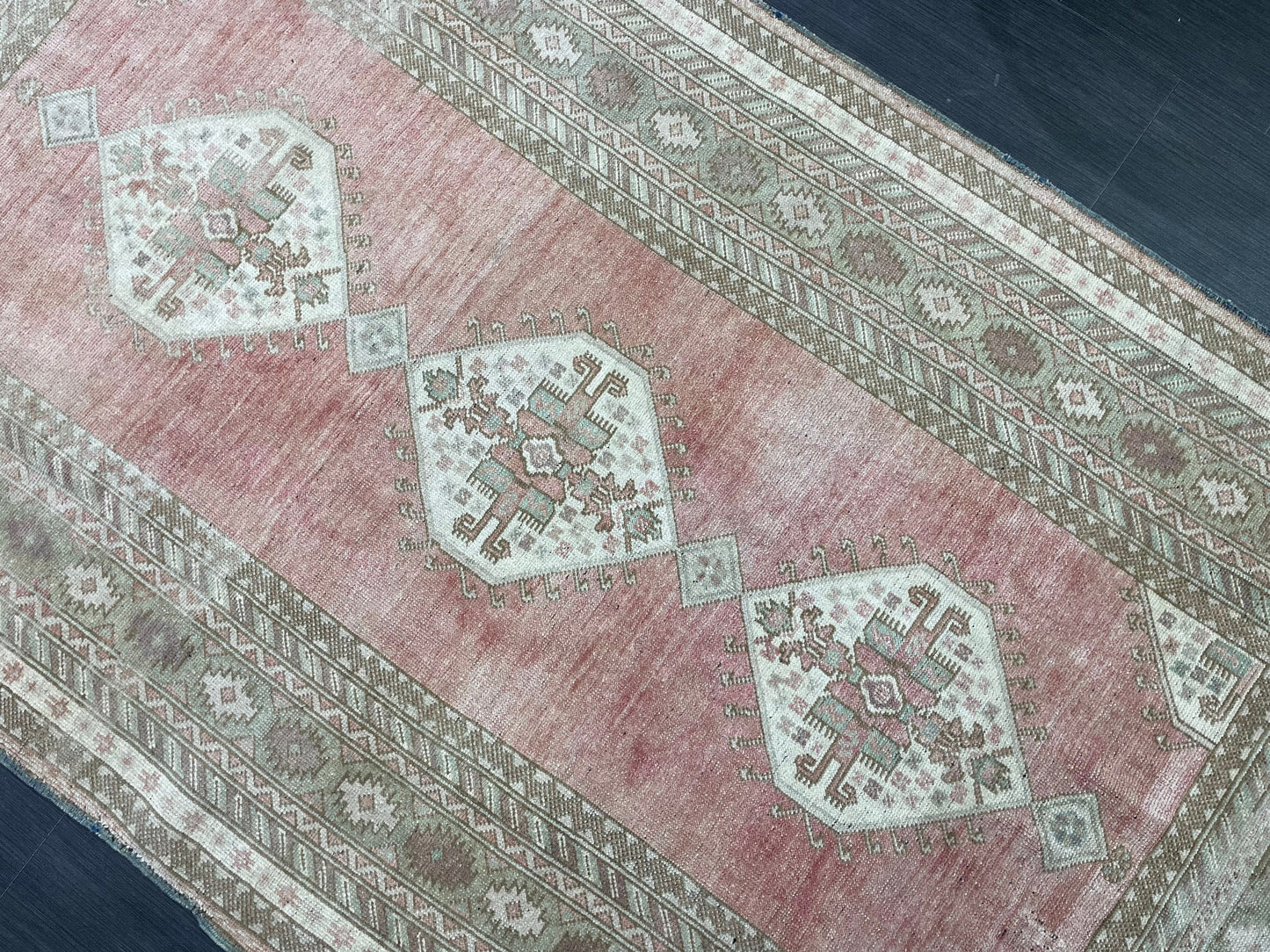 Vintage RUG, TURKISH 4.2 x 8.5 Rug,  Vintage Handmade Rug, Wool Hand Knotted Rug, Hand Made Rug Quality Turkish Rug