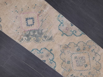 Short Oriental Runner 2 x 6.4 Runner Hand Made TURKISH Runner Vintage Runner Muted Vintage Persian Muted Runner Rug Wool ON Wool Foundation