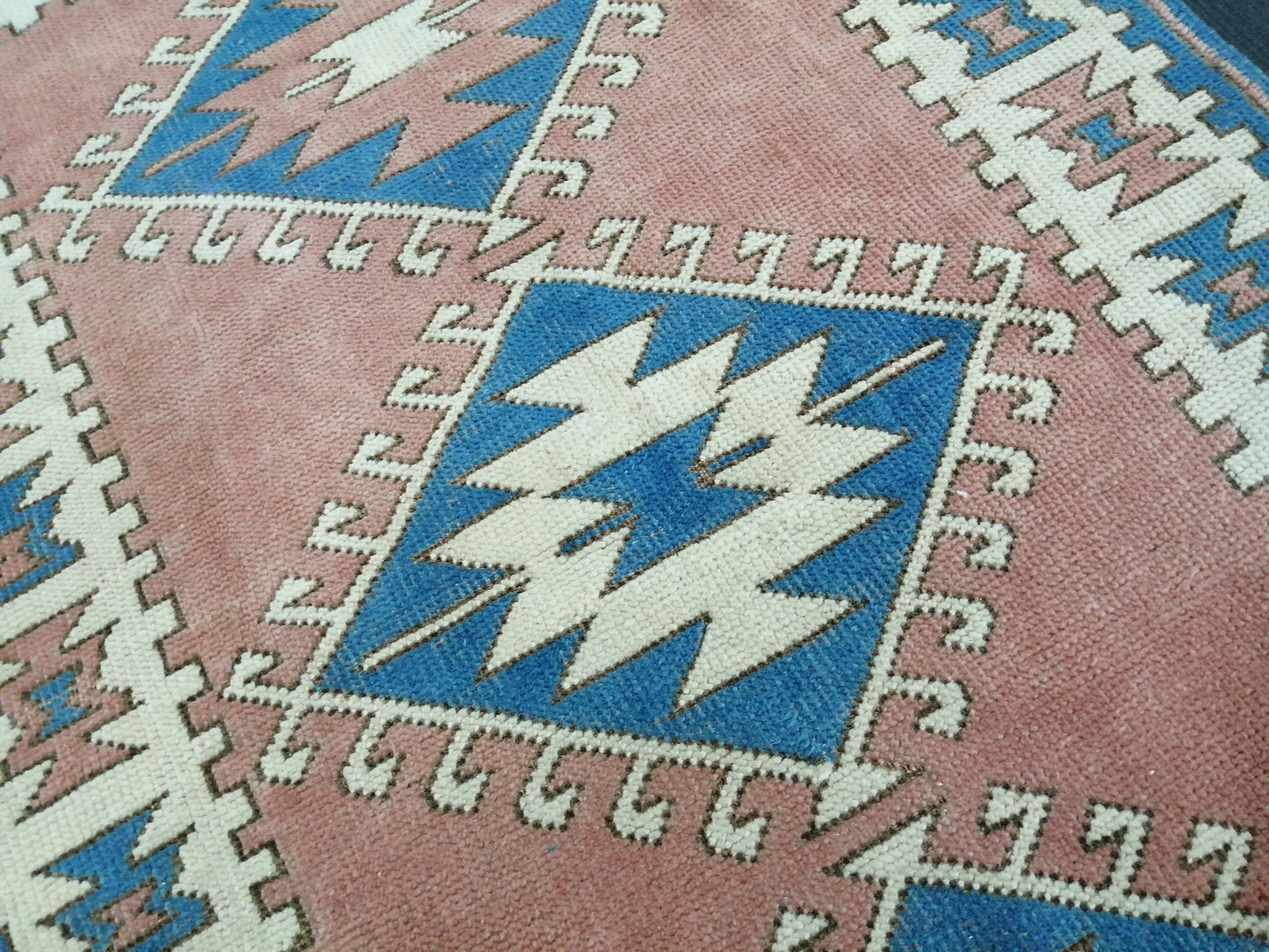 4.8 X 3  Vintage Oushak Runner Rug Vintage Runner Rug Wool Oushak Rug 5X3 Hand Made Rugs Vintage Turkish Rug