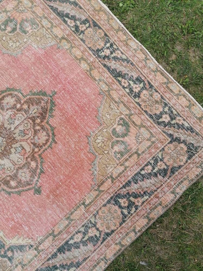 4'6x10'5 hallway wool runner, vintage turkish runner rug, vintage handmade runner rug, kitchen runner, oushak runner