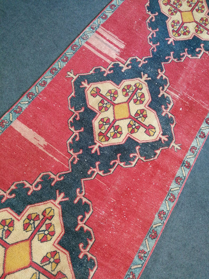 10.6 x 3.6 Oushak Runner Rug Turkish Runner Rug Vintage Runner Rug Hallway Runner Rug Kitchen Runner Rug Wool Runner Rug Wool Oushak Rug
