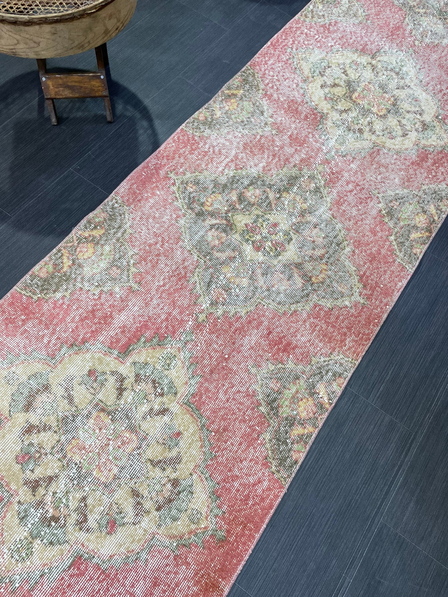 Turkish Runner Rug, Hand Knotted 2.8 x 12.7 Runner Rug, Vintage Runner Rug, Hallway Runner Rug, Persian Kitchen Runner Rug,Handmade Runner