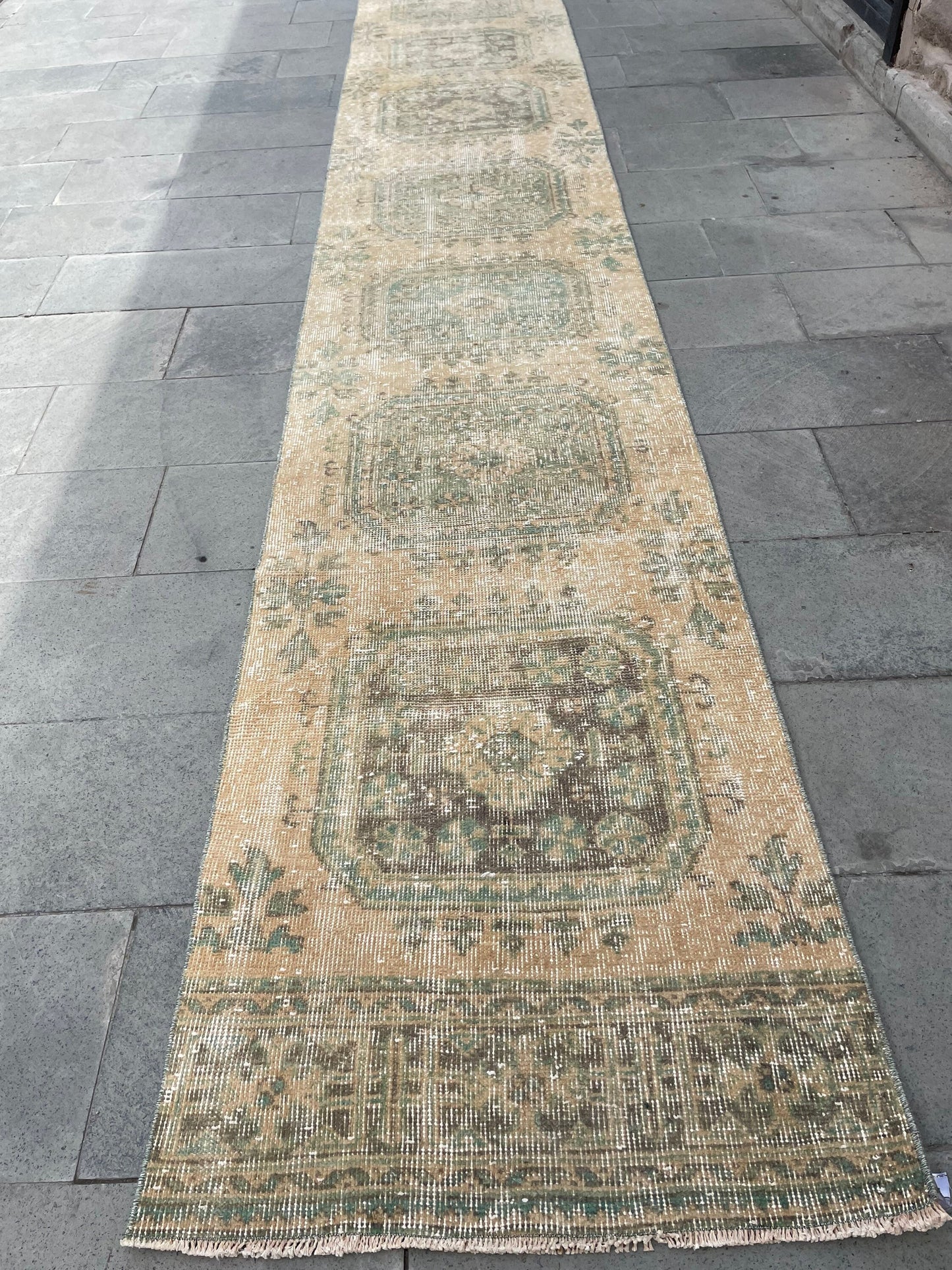 Muted Extra Long Turkish Runner Vintage 2.6 x 21.2 Stairs Runner Rug Vintage Runner XL Oriental Runner Staircase Handmade Runner