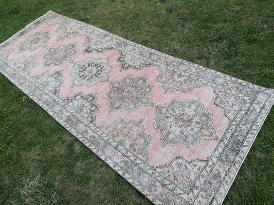 Vintage wool runner, hallway runner 4'8x12'5 distressed turkish handmade runner, kitchen runner rug, entery runner rug