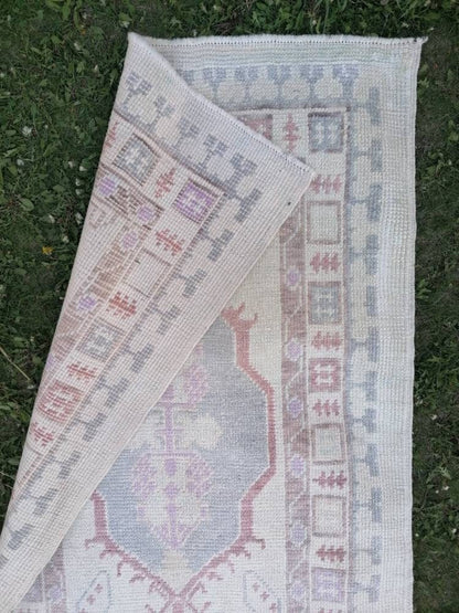 3x12'6 oushak wool runner, turkish oushak new production handmade rug, hallway runner rug